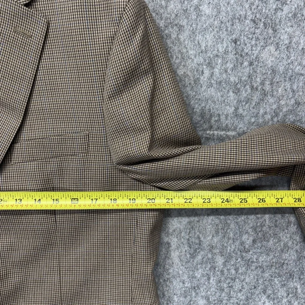 Lauern Ralph Lauren Houndstooth Blazer Men's 40R Preppy Work Sport Coat Brown